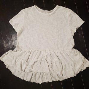 Forever 21 White Babydoll Top Size M